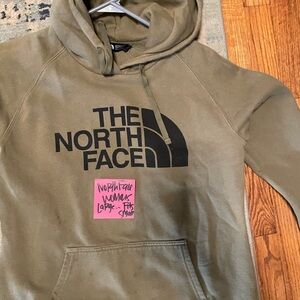 The North Face Khaki Hoodie with Black Logo